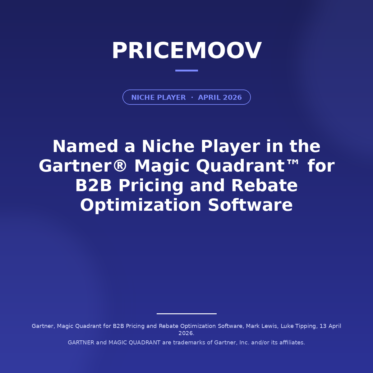 Pricemoov Named a Niche Player in the 2026 Gartner® Magic Quadrant™ for B2B Pricing and Rebate Optimization Software
