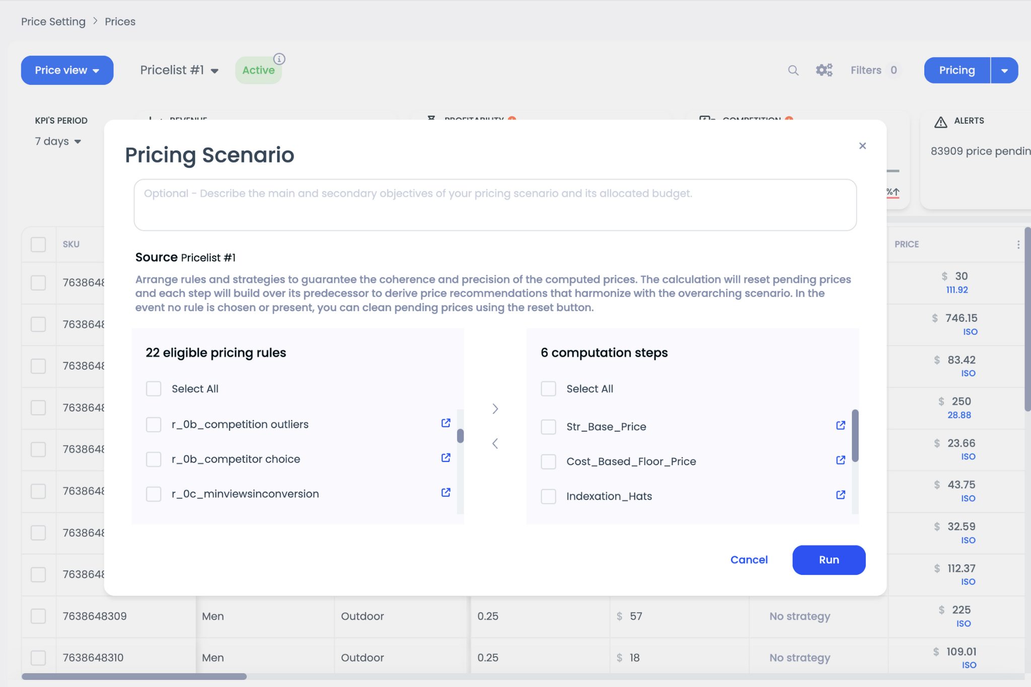 Pricing Scenario